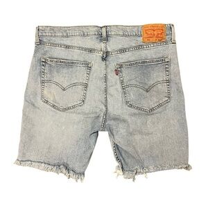 Levi's 412 Jean Shorts Mens 36 Cut Off Jorts Slim Dad Stretch Denim 90s Y2K Blue